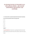 FLUID MECHANICS EXAM Bundle &vert; Update Questions with complete and Verified solutions&period;