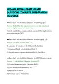 LCP4801 ACTUAL EXAM SOLVED&NewLine;QUESTIONS COMPLETE PREPARATION&NewLine;RESOURCE&NewLine;