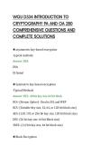 WGU D334 INTRODUCTION TO&NewLine;CRYPTOGRAPHY PA AND OA 280&NewLine;COMPREHENSIVE QUESTIONS AND&NewLine;COMPLETE SOLUTIONS