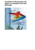 Test Bank for Biochemistry&comma; 9th Edition by Campbell&comma; Farrell & McDougal &vert; Questions and Answers