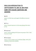 WGU D334 INTRODUCTION TO&NewLine;CRYPTOGRAPHY PA AND OA 280 STUDY&NewLine;GUIDE WITH SOLVED QUESTIONS AND&NewLine;ANSWERS