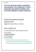NYC AUTO MECHANIC &lpar;DIESEL&rpar; EXAM PREP -&NewLine;DCAS EXAM NO&period; 2105 &vert; FREQUENTLY TESTED &NewLine;QUESTIONS AND VERIFIED ANSWERS &vert;100&percnt; &NewLine;ACCURATE ANSWERS &vert; ALREADY GRADED A&plus;