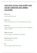 WGU D335 ACTUAL EXAM SCRIPT WITH&NewLine;SOLVED QUESTIONS AND VERIFIED&NewLine;SOLUTIONS