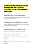 LDR 302S ORGANIZATIONAL CULTURE&NewLine;EXAM REVIEW SHEET VERIFIED&NewLine;QUESTIONS AND ACCURATE ANSWERS&NewLine;GRADED A&plus;