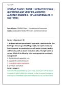 COMSAE PHASE 1 FORM 113 PRACTICE EXAM &vert; &NewLine;QUESTIONS AND VERIFIED ANSWERS &vert; &NewLine;ALREADY GRADED A&plus; &vert; PLUS RATIONALES &lpar;3 &NewLine;SECTIONS&rpar;
