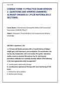 COMSAE FORM 113 PRACTICE EXAM VERSION &NewLine;2 &vert; QUESTIONS AND VERIFIED ANSWERS &vert; &NewLine;ALREADY GRADED A&plus; &vert; PLUS RATIONALES &lpar;3 &NewLine;SECTIONS&rpar;