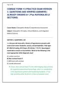 COMSAE FORM 113 PRACTICE EXAM VERSION &NewLine;3 &vert; QUESTIONS AND VERIFIED ANSWERS &vert; &NewLine;ALREADY GRADED A&plus; &vert; Plus RATIONALES &lpar;3 &NewLine;SECTIONS&rpar;