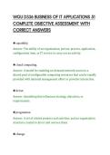 WGU D336 BUSINESS OF IT APPLICATIONS 51&NewLine;COMPLETE OBJECTIVE ASSESSMENT WITH&NewLine;CORRECT ANSWERS