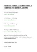 WGU D336 BUSINESS OF IT APPLICATIONS 51&NewLine;QUESTIONS AND CORRECT ANSWERS