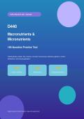 WGU D440 Health & Wellness Through Nutritional Science &ndash; Macronutrients & Micronutrients Practice Test Questions with Answers & Detailed Explanations