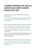 LEADERSHIP EXAMINATION TEST 2026 FULL&NewLine;QUESTIONS AND CORRECT ANSWERS&NewLine;UPDATED STUDY GUIDE&NewLine;
