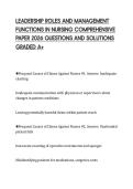 LEADERSHIP ROLES AND MANAGEMENT&NewLine;FUNCTIONS IN NURSING COMPREHENSIVE&NewLine;PAPER 2026 QUESTIONS AND SOLUTIONS&NewLine;GRADED A&plus;