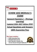 Verified CHEM 103 Module 5 Exam-General Chemistry I-Portage - &lpar;26&sol;27&rpar; Actual &lpar;PDF&rpar;