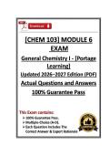 Verified CHEM 103 Module 6 Exam-General Chemistry I-Portage - &lpar;26&sol;27&rpar; Actual &lpar;PDF&rpar;