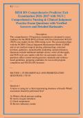 HESI RN Comprehensive Predictor Exit &NewLine;Examination 2026&ndash;2027 with NGN &vert; &NewLine;Comprehensive Nursing & Clinical Judgment &NewLine;Practice Exam Questions with Verified &NewLine;Answers and Detailed Rationales 