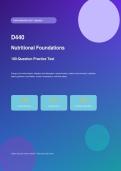 WGU D440 Health & Wellness Through Nutritional Science &ndash; Nutritional Foundations Practice Test Questions with Answers & Detailed Explanations