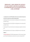 PRIMARY CARE MEDICINE OFFICE&NewLine;EVALUATION AND MANAGEMENT -&NewLine;COMPREHENSIVE EXAM QUESTIONS&NewLine;AND ANSWERS