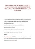 PRIMARY CARE MEDICINE EXAM Bundle &vert; Update Questions with complete and Verified solutions&period;