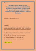 HESI RN Mental Health Nursing &NewLine;Comprehensive Examination 2026&ndash;2027 &vert; &NewLine;Psychiatric-Mental Health Nursing Exam &NewLine;Preparation &vert; Comprehensive Practice &NewLine;Questions with Verified Answers & Detailed &NewLine;Rationales