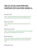 LEED GA ACTUAL EXAM PAPER 2026&NewLine;QUESTIONS WITH SOLUTIONS GRADED A&plus;&NewLine;