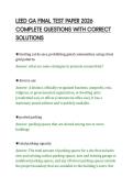 LEED GA FINAL TEST PAPER 2026&NewLine;COMPLETE QUESTIONS WITH CORRECT&NewLine;SOLUTIONS&NewLine;