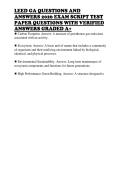 LEED GA QUESTIONS AND&NewLine;ANSWERS 2026 EXAM SCRIPT TEST&NewLine;PAPER QUESTIONS WITH VERIFIED&NewLine;ANSWERS GRADED A&plus;