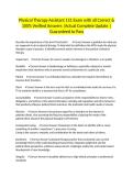 Physical Therapy Assistant 151 Exam with all Correct & 100&percnt; Verified Answers &vert;Actual Complete Update &vert;Guaranteed to Pass
