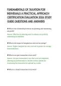 FUNDAMENTALS OF TAXATION FOR&NewLine;INDIVIDUALS A PRACTICAL APPROACH&NewLine;CERTIFICATION EVALUATION 2026 STUDY&NewLine;GUIDE QUESTIONS AND ANSWERS&NewLine;