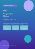 WGU D440 Health & Wellness Through Nutritional Science &ndash; Therapeutic Diets & Disease Practice Test Questions with Answers & Detailed Explanations