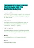 FUNERAL DIRECTOR COMPREHENSIVE&NewLine;PRACTICE REVIEW SHEET FULL&NewLine;QUESTIONS AND SOLUTIONS