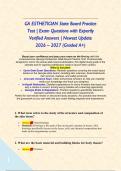 GA ESTHETICIAN State Board Practice Test &vert; Exam Questions with Expertly Verified Answers &vert; Newest Update 2026 &ndash; 2027 &lpar;Graded A&plus;&rpar;&NewLine;