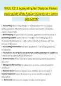 WGU C213 Accounting For Decision Makers Study Guide With Answers 2026&sol;2027