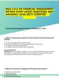 WGU C214 Financial Management OA Retake Exam Questions And Answers 2026&sol;2027
