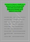 Test bank For Women's Health Care in&NewLine;Advanced Practice Nursing EXAM&NewLine;&lpar;2025&sol;2026&rpar; QUESTIONS AND&NewLine;&lpar;elaborated&rpar; ANSWERS WITH&NewLine;COMPLETE SOLUTIONS