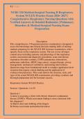 NURS 330 Medical-Surgical Nursing II Respiratory &NewLine;System NCLEX Practice Exam 2026&ndash;2027 &vert; &NewLine;Comprehensive Respiratory Nursing Questions with &NewLine;Verified Answers & Detailed Rationales &vert; Pulmonary &NewLine;Disorders & Medical-Surgical Nursing Exam &NewLine;Preparation