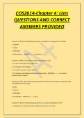 COS2614-Chapter 4&colon; Lists&NewLine;QUESTIONS AND CORRECT&NewLine;ANSWERS PROVIDED