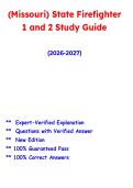 Missouri State Firefighter I & II Study Guide 2026&ndash;2027 &vert; Certification Exam Questions and Answers&NewLine;