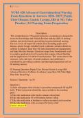 NURS 420 Advanced Gastrointestinal Nursing &NewLine;Exam Questions & Answers 2026&ndash;2027 &vert; Peptic &NewLine;Ulcer Disease&comma; Gastric Lavage&comma; IBS & NG Tube &NewLine;Practice &vert; GI Nursing Exam Preparation