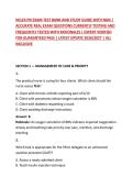 NCLEX PN EXAM TEST BANK AND STUDY GUIDE WITH NGN &vert; ACCURATE REAL EXAM QUESTIONS CURRENTLY TESTING AND FREQUENTLY TESTED WITH RATIONALES &vert; EXPERT VERIFIED FOR GUARANTEED PASS &vert; LATEST UPDATE 2026&sol;2027 &vert; ALL INCLUSIVE