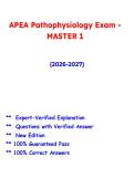 APEA Advanced Pathophysiology 2026&ndash;2027 &vert; Pathophysiology Exam Questions and Answers Study Guide&NewLine;