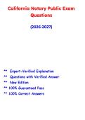 California Notary Public Exam Questions 2026&ndash;2027 &vert; Questions and Answers Study Guide & Exam Prep&NewLine;