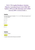 WGU C784 Applied Healthcare Statistics OA Exam Questions And Verified Answers 2026&sol;2027