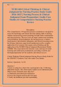 NURS 460 Critical Thinking & Clinical &NewLine;Judgment for Nursing Practice Study Guide &NewLine;2026&ndash;2027 &vert; Nursing Process & Clinical &NewLine;Judgment Exam Preparation &vert; Audio Case &NewLine;Studies & Comprehensive Nursing Practice &NewLine;Review 