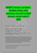 NREMT Practice Test Bank -&NewLine;Multiple Choice with&NewLine;questions and well verified&NewLine;answers actual exam&excl;&excl;&excl;&NewLine;2026