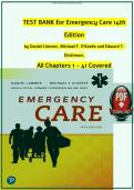 Test Bank for Emergency Care &lpar;14th Edition&rpar; by Daniel Limmer
