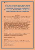 NURS 460 Psychiatric Mental Health Nursing &NewLine;NCLEX Practice Exam 2026&ndash;2027 &vert; Psychosis&comma; &NewLine;Schizophrenia & Medication Management &vert; &NewLine;Comprehensive NCLEX-RN Practice Questions &NewLine;with Detailed Rationales & Explanations