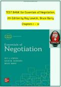 Test Bank for Essentials of Negotiation for Sixth Edition