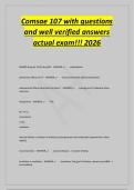 Comsae 107 with questions&NewLine;and well verified answers&NewLine;actual exam&excl;&excl;&excl; 2026