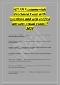 ATI PN Fundamentals&NewLine;Proctored Exam with&NewLine;questions and well verified&NewLine;answers actual exam&excl;&excl;&excl;&NewLine;2026