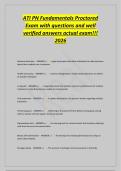 ATI PN Fundamentals Proctored&NewLine;Exam with questions and well&NewLine;verified answers actual exam&excl;&excl;&excl;&NewLine;2026